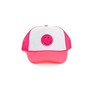 NEW MALIBU SUGAR girl's happy face trucker hat in pink